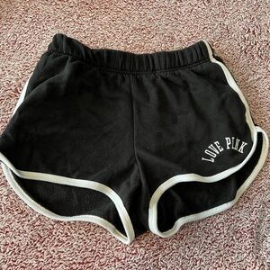 Victoria’s Secret PINK Love PINK Black Fleece Dolphin Shorts Size M